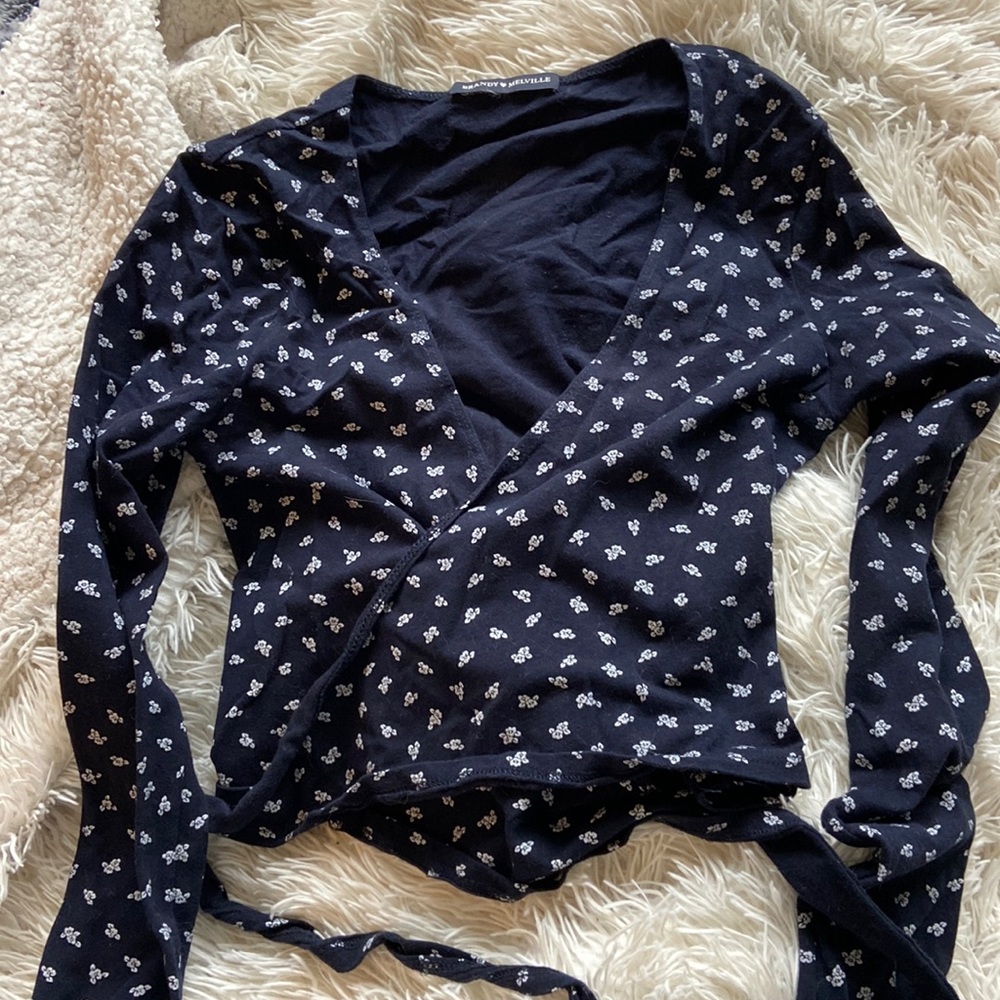 brandy long sleeve wrap top